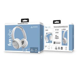 Casque audio bandeau Fun Vibe (100 % plastique recyclé, câble détachable, microphone, assistant vocal) Blanc - Product Image 6