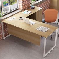 Table d'angle en forme de L Bureau de direction Table d'ordinateur en métal moderne