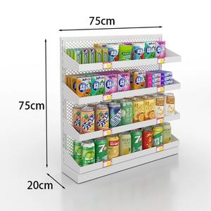 ชั้นวางสินค้าซุปเปอร์มาร์เก็ตแบบตะขอเกี่ยวสำหรับขนมขบเคี้ยว ยา และเครื่องดื่ม ปรับระดับได้ ทำจากโลหะ มีไฟ - Product Image 4