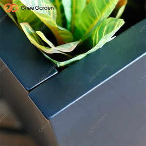 Maceta de acero galvanizado negro clásico para exteriores, caja de maceta resistente a la oxidación para el hogar, jardín, porche, centro comercial, decoración interior y exterior - Product Image 4