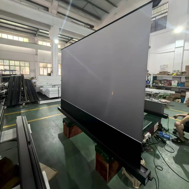 100 Inch Electric Motorized Floor Rising Projection Screen 4K HD ALR Rolling Projector Screens UST Laser Projector Portable Home