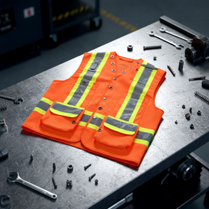 Chaleco de Trabajo Reflectante de Alta Visibilidad al por Mayor con Bolsillos de Seguridad, Chaleco de Trabajo Reflectante de Alta Resistencia y Alta Visibilidad - Product Image 1