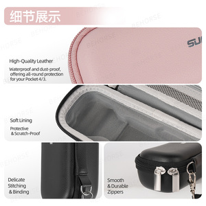 Sac de transport portable pour <span class=keywords><strong>DJI</strong></span> <span class=keywords><strong>Osmo</strong></span> <span class=keywords><strong>Pocket</strong></span> 4, boîte de protection rigide pour voyage avec bandoulière, accessoires <span class=keywords><strong>Pocket</strong></span> 4/3 - Product Image 2