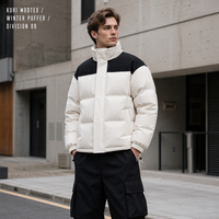 2026 Doudoune matelassée 12oz Color Block Wash Streetwear à col montant coupe oversize unisexe pour homme, manteau chaud d'hiver, en stock