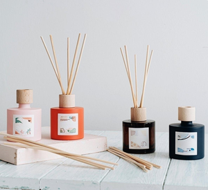 Hương liệu hương thơm chai tròn 100ml 200ml Rỗng đầy màu sắc sậy khuếch tán chai thủy tinh với gậy bán buôn - Product Image 6