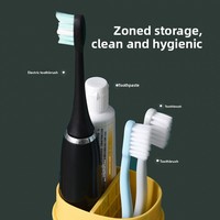 Ensemble de voyage portable 2-en-1 : Gobelet de bain de bouche et boîte de rangement pour articles de toilette, support organisateur pour brosse à dents et dentifrice – Vente en gros