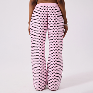 Conjunto de Sudadera con Capucha y Pantalones Deportivos para Mujer, Personalizado, Rosa con Puntos, Sostenible, Premium, con Forro Polar, Mezcla de Algodón, Corte Holgado - Product Image 4