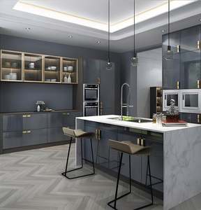 Fabrication sur mesure de cuisine modulaire de haute qualité, îlot central, table, bois massif, Gabinetes De Cocina, armoires de cuisine modernes - Product Image 2