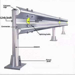 حاجز أمان معدني مجلفن ساخن على شكل حرف W، حاجز تصادم عاكس من الدرجة الماسية للطرق السريعة، معتمد من CE، من المصنع - Product Image 1
