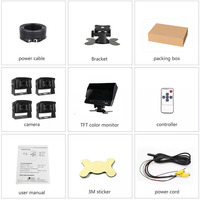 ZYX 7 pulgadas Color TFT LCD DC 12V/24V Monitor de coche Pantalla de visión trasera con entrada de vídeo de 2 canales para cámara de marcha atrás DVD VCD