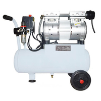 Mini compresseur d'air portable 0,55 kW 10 L, silencieux, sans huile, à piston, refroidi par air et à roulement, avec réservoir d'air électrique