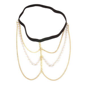 Women's Multi Layer Pearl Leg <b>Chain</b> Elastic <b>Rope</b> Body Jewelry Party Fashion Accessory - Product Image 5