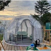 Maison préfabriquée à dôme en polycarbonate Maison à bulles pour 8 personnes dînant de haute qualité