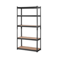 Organisateur détachable en métal noir robuste réglable à trois couches 30 "L X 12" W X 60 "H Support utilitaire pour la cuisine de stockage d'outils