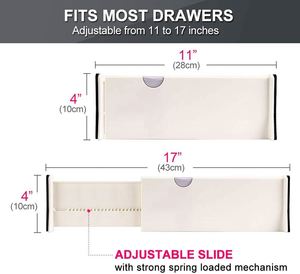 Bedroom Bathroom Kitchen Injection <b>Plastic</b> Adjustable Expandable Clothes <b>Drawer</b> Divider Organizer Separators - Product Image 4