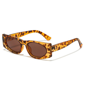 Lunettes de soleil carrées vintage à petite monture avec logo personnalisé 2026, protection UV400, imprimé léopard, pour hommes et femmes - Product Image 3