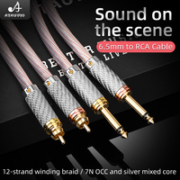 Câble HIFI 6,5 mm vers RCA plaqué or, gaine en PVC stéréo pour haut-parleur et microphone, en stock