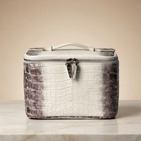 JOYSUN Trousse de Maquillage en Cuir PU Gaufré Façon Crocodile Grande Capacité Sac de Voyage avec Miroir Amovible et Poignée Supérieure à Fermeture Éclair