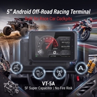 Terminal de course moto tout-terrain Android 5 pouces VT-5A avec GPS, chronomètre de tour, enregistreur de données CAN Bus, 4G LTE et super condensateur