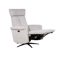 Fauteuil inclinable pivotant en tissu doux électrique avec appui-tête, canapé inclinable pour salon, maison, appartement