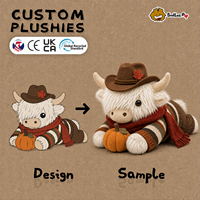 Vente chaude : Jouets en peluche vache des Highlands personnalisés, peluche vache des Highlands à poils longs, jouet décoratif citrouille d'automne pour le soulagement du stress, cadeau