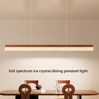 Lustre de salle à manger vintage de style italien couleur noyer, luminaire linéaire long haut de gamme minimaliste moderne du milieu du siècle pour tables