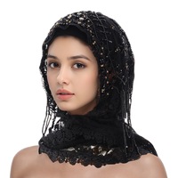 Voile en dentelle et mousseline pour femmes musulmanes, châle superposé, foulard de style saoudien et de Dubaï, écharpe islamique pour usage quotidien en Turquie