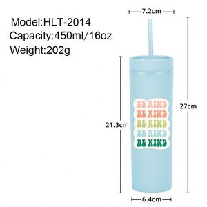 New Pp Plastic Straight Creative Fashion Pattern Can Print Logo Simple Water Cup for Gym and Outdoor Activities - Product Image 4