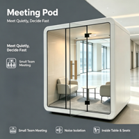 Cabine de réunion moderne, cabine de bureau insonorisée mobile, cabine acoustique, éclairage LED en aluminium pour la maison, l'hôtel, l'hôpital, l'école, le salon