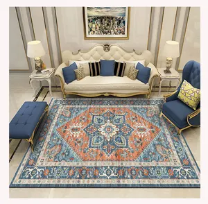 Populaire personnalisé vintage boho chic persan lavé à la machine fausse laine salon tapis