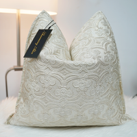 Housse de coussin décorative personnalisable de luxe en jacquard argenté, doré et noir pour la maison, les fournisseurs, les canapés et les hôtels
