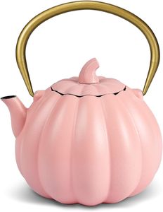 Testa di zucca in ghisa con infusore sicuro <span class=keywords><strong>per</strong></span> tè bollitore <span class=keywords><strong>per</strong></span> fornelli rivestito di smalto interno 40oz/1200ml di grande capacità - Product Image 3