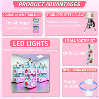 Mini machine à griffes à monnayeur pour quatre joueurs, avec éclairage LED, thème Canard Porte-Bonheur Blanc, pour distributeur de prix, en métal et plastique, pour parc d'attractions