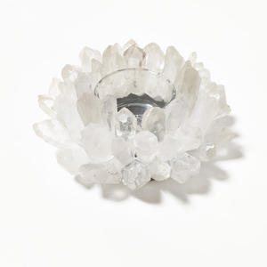 Decorazioni per la casa di cristallo all'ingrosso della decorazione di cerimonia nuziale del supporto di candela di forma del fiore di loto del mazzo di cristallo all'ingrosso - Product Image 1