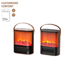 ETLus Realistic Flame 850W 1500W Wire Heat Elements Home Space Electric FirePlace Heater Stove Fire Place With Glass Screen