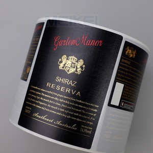 Etichetta Adesiva Personalizzata <span class=keywords><strong>per</strong></span> <span class=keywords><strong>Bottiglie</strong></span> di Vino con Effetto Rilievo UV Testurizzato e Lamina in Oro o Rame - Product Image 5