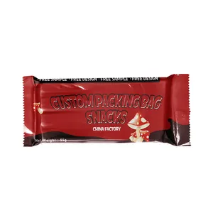 Custom Printed Heat Sealing Aluminum Foil Cookie Candy Bar Wrapper Chocolate With Sample Chocolate Bar Bag Packaging