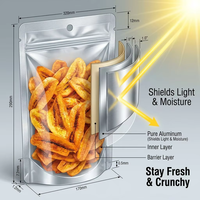 Sachet d'emballage personnalisé en gros pour chips de banane de qualité alimentaire, résistant à l'humidité, doublé d'aluminium, refermable avec fermeture éclair, pochette verticale pour snacks