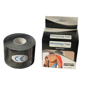 Bande adhésive médicale imperméable noire de 5 cm x 5 m, bande de kinésiologie, bandage adhésif pour la peau, 95% coton + 5% élasthanne, réduit la douleur - Product Image 1