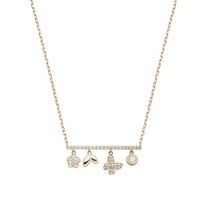 Cực 9kt/10kt/14kt/18kt Rắn Vàng Thanh Với Hoa, Cỏ, Bướm, Vòng Dangle Mặt Dây Chuyền Vòng Cổ Đồ Trang Sức Mỹ - Product Image 1