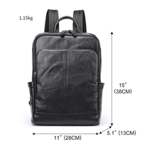 Tas Ransel Kulit Asli Custom Grosir Unisex Anti Air Resleting Kapasitas Besar USB Bisnis Kasual Laptop Outdoor Travel