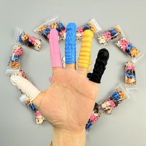 Poeder-vrije roze antislip vingerbeschermers antistatisch ESD latex veiligheidsproducten Maleisische vingerbeschermers - Product Image 6