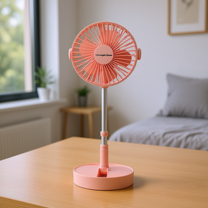 Ventilateur de bureau portable, 4 vitesses, hauteur réglable, rechargeable par USB, silencieux, télescopique, pour usage domestique - Product Image 2