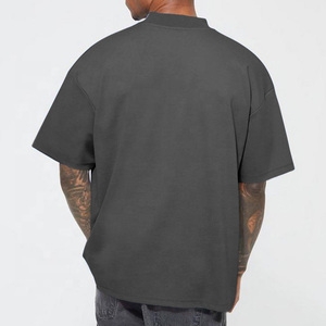 เสื้อยืดคอกลมโอเวอร์ไซส์ทรงหลวม ผ้าฝ้าย 100% สำหรับผู้ชาย สไตล์สตรีทแวร์ หนานุ่ม รับสกรีนลายตามสั่ง - Product Image 2
