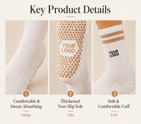 Chaussettes antidérapantes pour femmes avec logo personnalisé, chaussettes de yoga, de pilates et de ballet avec logo jacquard, en spandex/coton