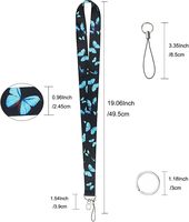 Tali Leher Lucu Ramah Lingkungan Tahan Lama Bahan Polyester Lembut Modis Ukuran Sesuai Pesanan Dapat Dicuci Tempat Dompet Kunci Kartu ID Klip Ponsel