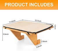 Nouvel arrivage Perchoir de fenêtre pour animaux de compagnie Montage mural Hamac de fenêtre pour chats d'intérieur Siège de fenêtre en bambou durable et robuste pour chat