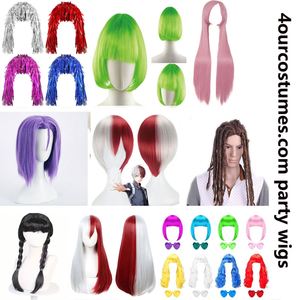 4เราคอสตูมสไตล์เกาหลีหน้าม้ายาวแอฟริกันผมหยิกยาวสีดำวิกผมสังเคราะห์ทนความร้อนสำหรับผู้หญิง - Product Image 5