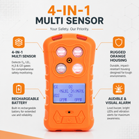 Détecteur de gaz multi-fonctions professionnel HIREP 4 en 1, portable, rechargeable, CO, H2S, O2, LEL, moniteur de sécurité industrielle, vente en gros OEM