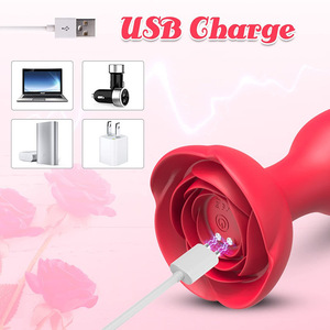 Rose Backyard Waterproof Eco-Friendly <b>Vibration</b> Anal Plug Rod <b>Male</b> and Female Utensils Wireless Remote Control Adult Sex Toy - Product Image 5